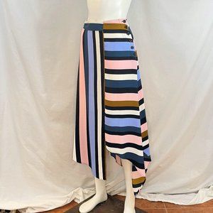 Striped Skirt With Asymmetric Hem | Top Shop